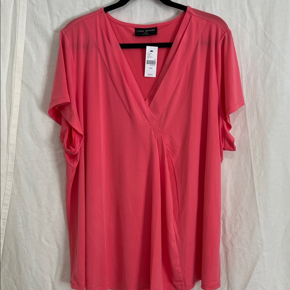 Lane Bryant Coral V-Neck Blouse
